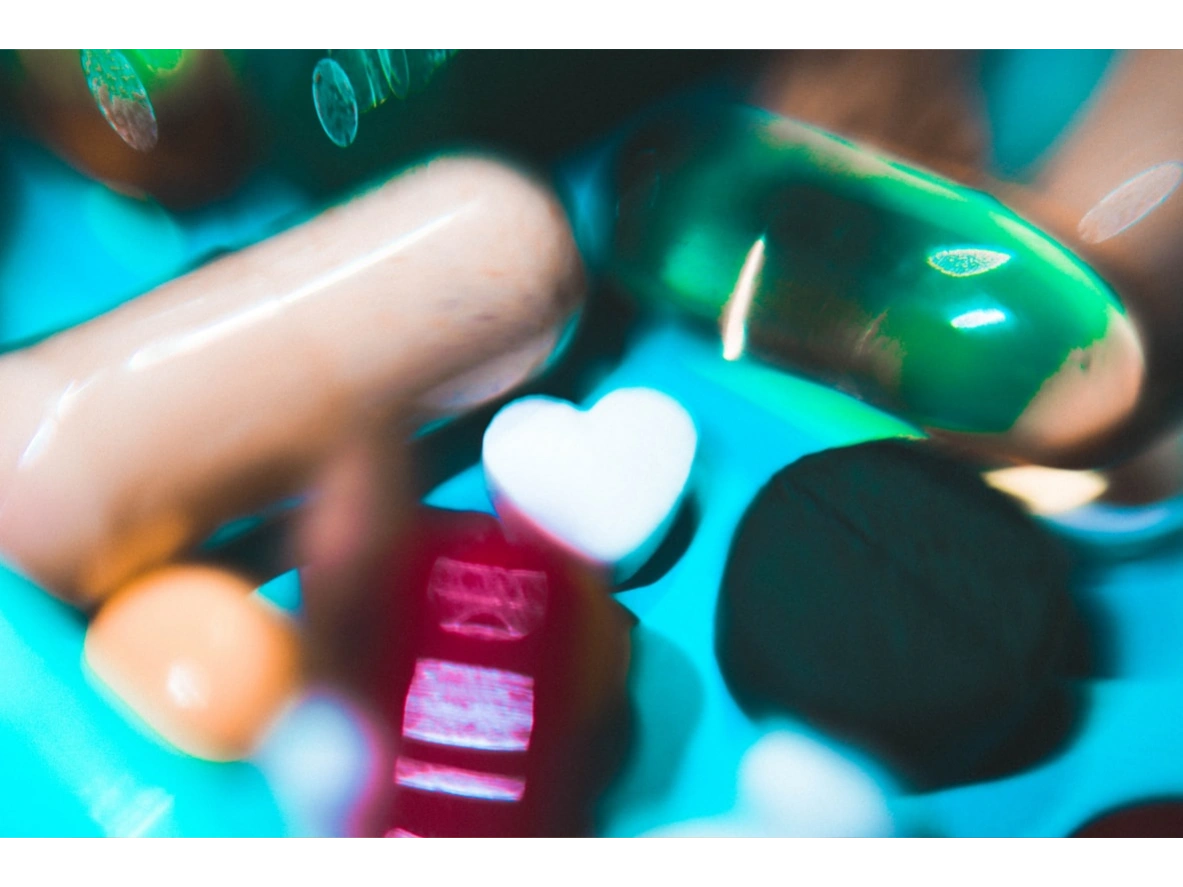 Colorful health and wellness products